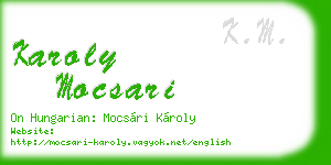 karoly mocsari business card