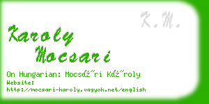 karoly mocsari business card